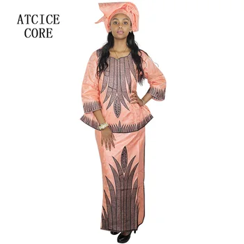 Afrikos suknelės moteris heidi bazin riche siuvinėjimo dizainą ilga suknelė #LB063