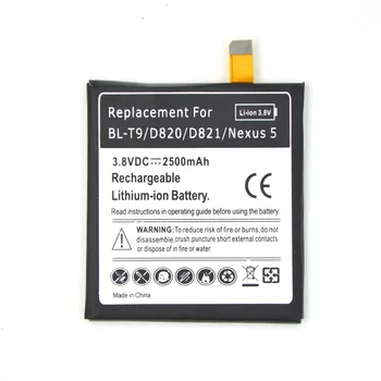 Nekilnojamojo Gebėjimus LG Google Nexus 5 BL-T9 Baterija 2500mah 3.8 V Pakeitimo Įkrovimo bateria E980 D820 D821 telefono Baterijos