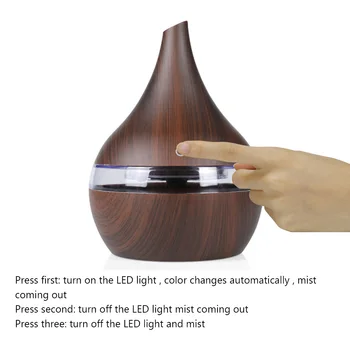 USB Aromatas Oro Difuzorius Drėkintuvas 7 LED Šviesos Medienos Ultragarsinis Drėkintuvas eterinio Aliejaus Aromaterapija šalto Rūko kūrėjas, Namų