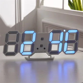 Skaitmeninis Sieninis Laikrodis 3D LED Laikrodis-Žadintuvas Elektroninių Stalas Stalo Laikrodžiai su Didelių Temperatūros 12/24 Valandų Ekranas