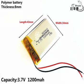 2019 Litro energijos baterija 3.7 V,1200mAH 803443 Polimeras ličio jonų / Li-ion baterija tablet pc BANKAS,GPS,mp3,mp4