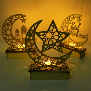 Mediniai LED Lenta Papuošalai Kareem Dovana Eid Mubarakas Apdailos Priedai Ramadanas Apdailos Islamo Pakabukas Šalies Prekių