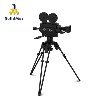 BuildMoc Miesto Aksesuarų Kūrėjas Senamadiškas Filmavimo Kamera Modelis Plytų Draugų Mergaitė Fotoaparato Idėja SS Blokai Vaikams, Žaislai