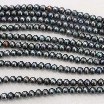 Naujų didmeninių 8 sruogos, 9mm nekilnojamojo gėlavandenių perlų spalvos variantas netoli apvalios duonos formos beadsZJ000308