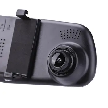 Dual Lens Car DVR Galinio vaizdo Veidrodėlis Brūkšnys Cam Vaizdo Kamera, Naktinio Matymo Brūkšnys-Diktofonas HD 1080P 4.3 colių Auto Priedai