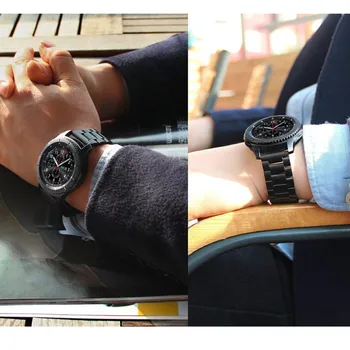 46mm Nerūdijančio Plieno dirželis Samsung Pavarų S3 Siena/Classic 22mm juosta watchband Išmaniųjų laikrodžių apyrankės apyrankės Priedai