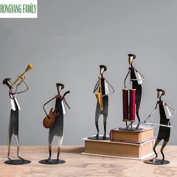 Šiaurės Muzikantas Skulptūra Gitara, Saksofonas Pobūdžio Figūrėlės Kūrybos Paveikslas Muzika, Fortepijonas, Smuikas Miniatiūros Statula Modelis Amatai