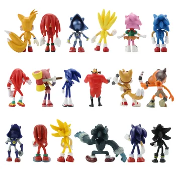 6-12cm Anime Veiksmų Skaičius, Pvc Žaislas Sonic Šešėlis Uodegos Simbolių Skaičius Žaislai Vaikams Gyvūnų, Žaislų Rinkinys vaikams, žaislai