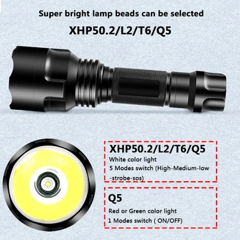 XHP50.2 Super ryškus LED Žibintuvėlis 5 apšvietimo režimus Led Žibintuvėlis už Naktį Jojimo Kempingas Medžioklės & Patalpų Veiklai Naudoja 18650