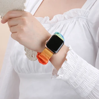 Toyouths Scrunchies Elastinga Žiūrėti Diržu, Apple Watch Serijos 6 5 4 3 2 1 Moteris Sagtimi Diržas audinys Audinys Watchband už iwatch