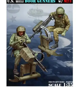 Naujas Nesurinkti 1/35 JAV Heli Durų Gunners su M23 kareivis Dervų Rinkinys 