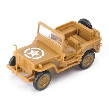 4D Surinkti 1/48 II Pasaulinio Karo Sąjungininkų Willis Jeep Modelis Karinės Apdailos Off-road Automobilių Žaislas