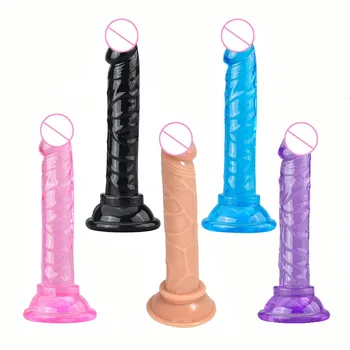 Mažas Vibratorių Želė Siurbimo Taurės Moterų Masturbacija Dildo Realistiškas Penis G-spot Didelis Analinis Kaištis Sekso Žaislai Moterims, Vyrams Sekso Produktas