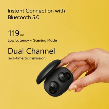 Originalus realme Pumpurai Q TWS bevieles Ausines In-ear Ausinės, Touch Control 20 Val Baterijos Bluetooth 5.0 IP5 atsparus Vandeniui