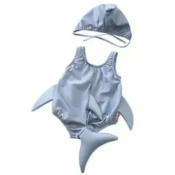 Emmababy Vaikams Baby Girl Berniukas Plaukimo Bikini Komplektas Animacinių filmų 3D Ryklys maudymosi Kostiumėliai Paplūdimio maudymosi kostiumėlį Kūrybos Naujausias Mados