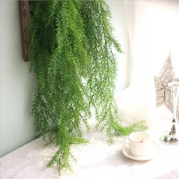 Dirbtiniai augalai pušų spygliai minkšti imitacija vynuogių rotango namų dekoratyvinės žolės padirbtų augalų sienos kabo dekoro žalumynai