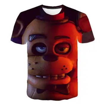 Mielas 3D Animaciją Marškinėliai vaikams drabužių Vasaros Trumpą Spausdinamos Penkios Naktys Freddy t-marškinėliai Berniukams, Streetwear Paauglys Vaikų Viršų