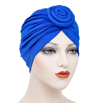 Musulmonų Spurgos turbaną skrybėlę Moterų pinta Gėlė Skrybėlę Indijos Kepuraitė variklio Dangčio Gobtuvu Skrybėlę Hijab Lankelis Kietas Turbanet Chemo Bžūp