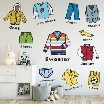 Berniukas ir mergaitė drabužių klasifikacija logo lipdukus apatiniai etiketės talpinimo kabineto lipdukas, vaikų kambariai, lipdukai ant sienos