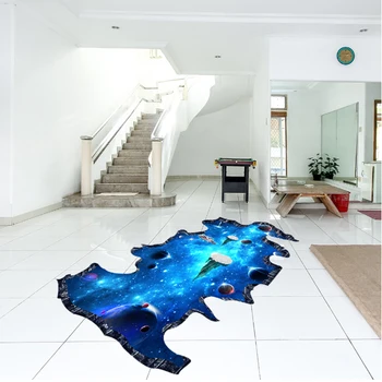 Naujas 3d kosminės erdvės siena lipdukas grindų aplinkosaugos ¾enklelis, vaikų kambarys galaktikos žvaigždžių, namų dekoro, gyvenimo kambario sienos lipdukas, namų dekoro mu