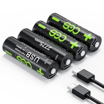2VNT Naujos AA 1,5 V 2775 mWh baterija USB greito įkrovimo įkraunama ličio polimerų baterija