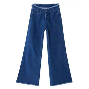 2019 Moterų Kutas Bell Bottom Džinsai Plius dydis Pločio kojų džinsus Aukšto liemens kelnės Femme Draugu Baggy Flare Džinsai Pantalon