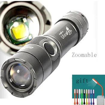 UltraFire CREE XML-T6 LED Zoomable 18650 AAA linterna antorcha lampara de luz Žibintuvėlis Aliuminio akinimo žibintuvėlis medžioklės,