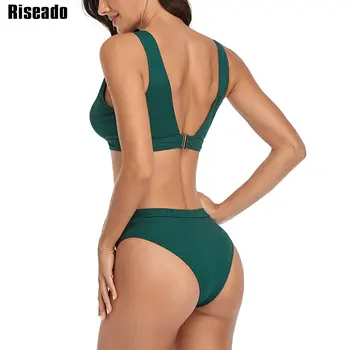 Riseado Seksualus Bikini 2021 maudymosi kostiumėlį, maudymosi Kostiumėliai Moterims, Push Up Brazilijos Bikini V-kaklo, Maudymosi Kostiumą, Briaunoti Paplūdimio Vasaros biquini
