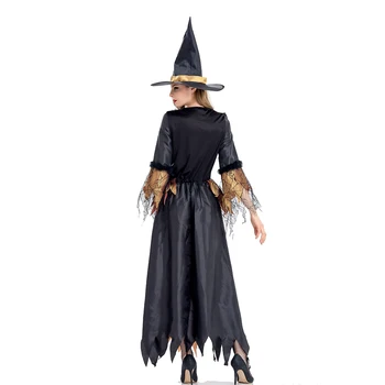 Ragana Suknelė Su Skrybėle Halloween Kostiumai Moterims Išgalvotas Šalis Helovinas Suknelės Cosplay Ragana Kostiumas Apranga Siaubo Rekvizitai Kostiumas