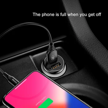 Baseus Automobilinis Telefono Kroviklis 4.8 Dual USB Greito Įkrovimo 5V USB Lizdo Adapteris Automobilių apmokestinimo Xiaomi Už 
