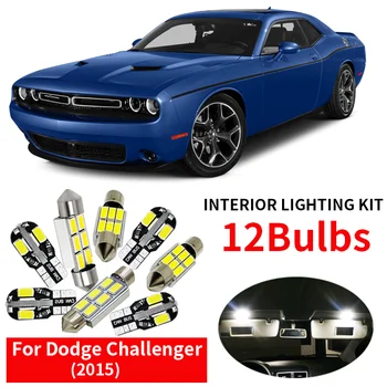 12x Canbus Klaidų, LED Interjero Šviesos Rinkinys Paketą iki m. Dodge Challenger priedai Žemėlapis Dome Kamieno Licencijos Šviesos
