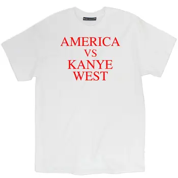2019 Vasaros Marškinėliai Vyrams Nauji Aukštos Kokybės Amerika Vs Kanye West Drąsus Pareiškimas Kanye West Judėjimo Karinės Marškinėliai