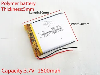 3.7 V, 1500 mah 504050 Ličio Polimero Li-Po ličio jonų Baterija ląstelių Mp3 MP4 MP5 GPS PSP mobiliojo ryšio 