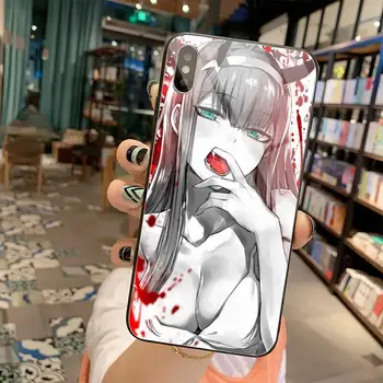 Nulis Du Darling į FranXX Anime Telefono Padengti Grūdinto Stiklo iPhone 11 Pro XR XS MAX 8 X 7 6S 6 Plus SE 2020 m.