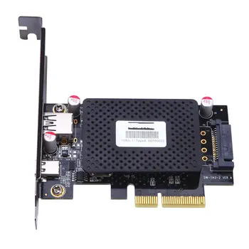 Didysis Q Darbalaukio 10Gb/s USB 3.1 Tipo C + USB Sparčiai kinta Port PCI-e 4x PCIe į išorinį USB-C Adapter pci express stove kortelės
