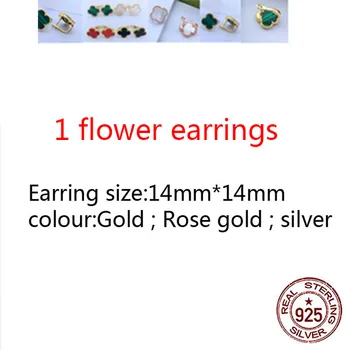 S925 sterlingas sidabro auskarai paprasta asmenybė mados stilius hipoalergicznych kaip 14mm gėlių dobilų formos duoti draugei dovana