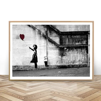 Banksy Balionas Mergina, Plakatų ir grafikos Visada Yra Viltis, Drobės, Sienos Menas Spausdinti Nuotraukas, Skirtą Kambarį Namuose Salonas Apdaila