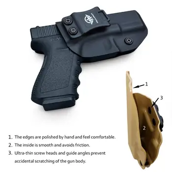 Polių.Amatų IWB Taktinis KYDEX Ginklą Dėklas Glock 19 19X 23 32 CZ P10 Dėklai Viduje Paslėpti Juosmens Pistoletas Atveju Reikmenų Krepšys
