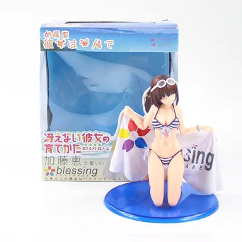 16cm Anime Katou Megumi Nešioja Plaukimo Kostiumas Seksualus Žaislai PVC Veiksmų Skaičius, Palaima Programinės įrangos Surinkimo Modelį, Vaikai Lėlės
