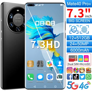 Pasaulio Mate40+ Pro MobilePhone 7.3