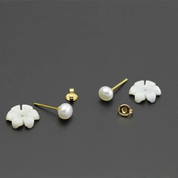 Mados Fizinis apvalkalas gėlių mini perlo auskaru,Kompaktiškas ir rafinuotas Nuimamas stud auskarai moterims vestuvių dovana