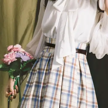 Derliaus Pledas Sijonai Moterims, Elegantiškas Ilgas High Waisted Sijonas Moterų Atsitiktinis Japoniško Stiliaus Gatvės Šalies Sijonai Moterims 2020 M.