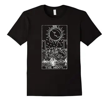 Mėnulis Taro Kortų XVIII T-Shirt (Vintage Design) marškinėliai
