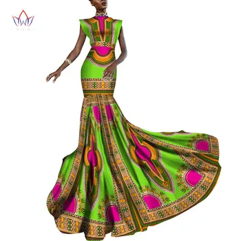 Vasaros Suknelė Moterims Dashiki Afrikos Spausdinti Drabužių Rankovių Ankara Undinė Šalis Ilga Suknelė Plius Dydis 6XL WY2013