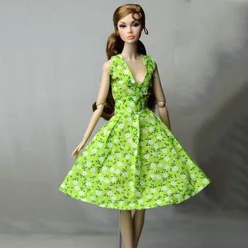 6pcs/daug Mados Kaime Gėlių Gėlių Suknelė Barbie Lėlės Drabužiai Šalis Suknelė Vakaro Suknelės Barbie Lėlės Komplektai