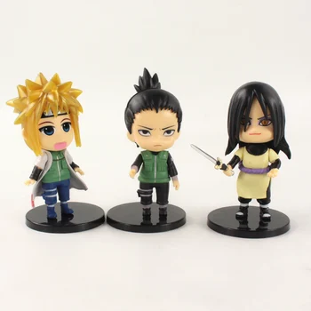 9-12cm 6Pcs/Daug Anime Naruto Uzumaki Uchiha Sasuke Kakashi Tsunade PVC Modelis Žaislas Lėlės Gimtadienio Dovana Vaikams