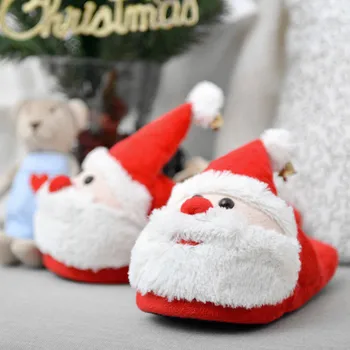 Moterų, Vyrų, Vaikų Žiemos Medvilnės Šiltas Šlepetes Išlaikyti Santa Claus Patalpų Medvilnės Skaidres Stabdžių Sistema Mielas Namo Aukšte Bateliai Mėgėjams