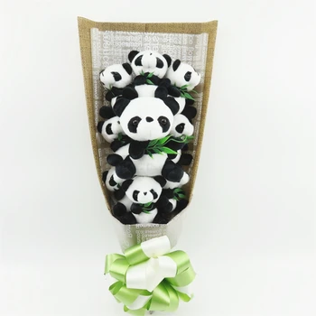 Mielas Panda Valgyti Bambuko Pliušiniai Žaislai Iškamšos Puokštės Dovanų Dėžutėje Kūrybos Valentino Diena Baigimo Gimtadienio Dovanos