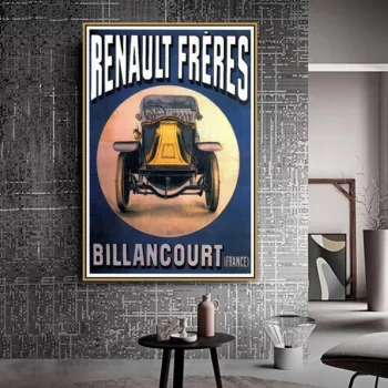 Renault Freres Senas Meistras Reklama Retro Vintage Plakatas Sienos Nuotraukos Sienos Meno Kambario Dekoro Tapybos Drobė Spausdinti