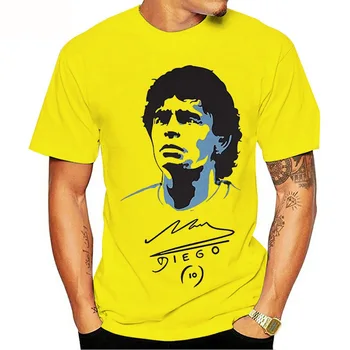 2021 m. Pavasario Vasaros 3D Atspausdintas Maradona 10 Derliaus vyriški T-Shirt Mados Street Wear Futbolo Žaidėjas Atsitiktinis Tees Top Marškinėliai